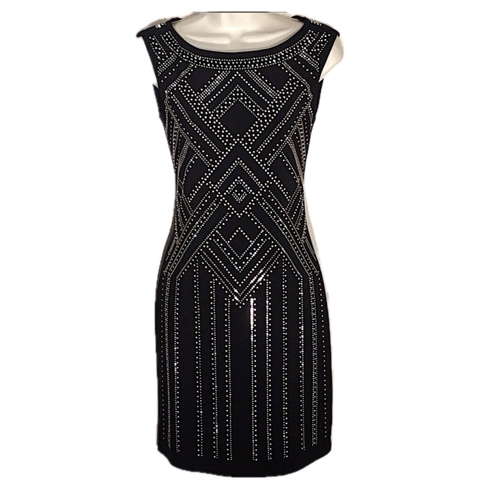 SLEEVELESS STUDDED NIGHT OUT DRESS - Picture 2 of 8